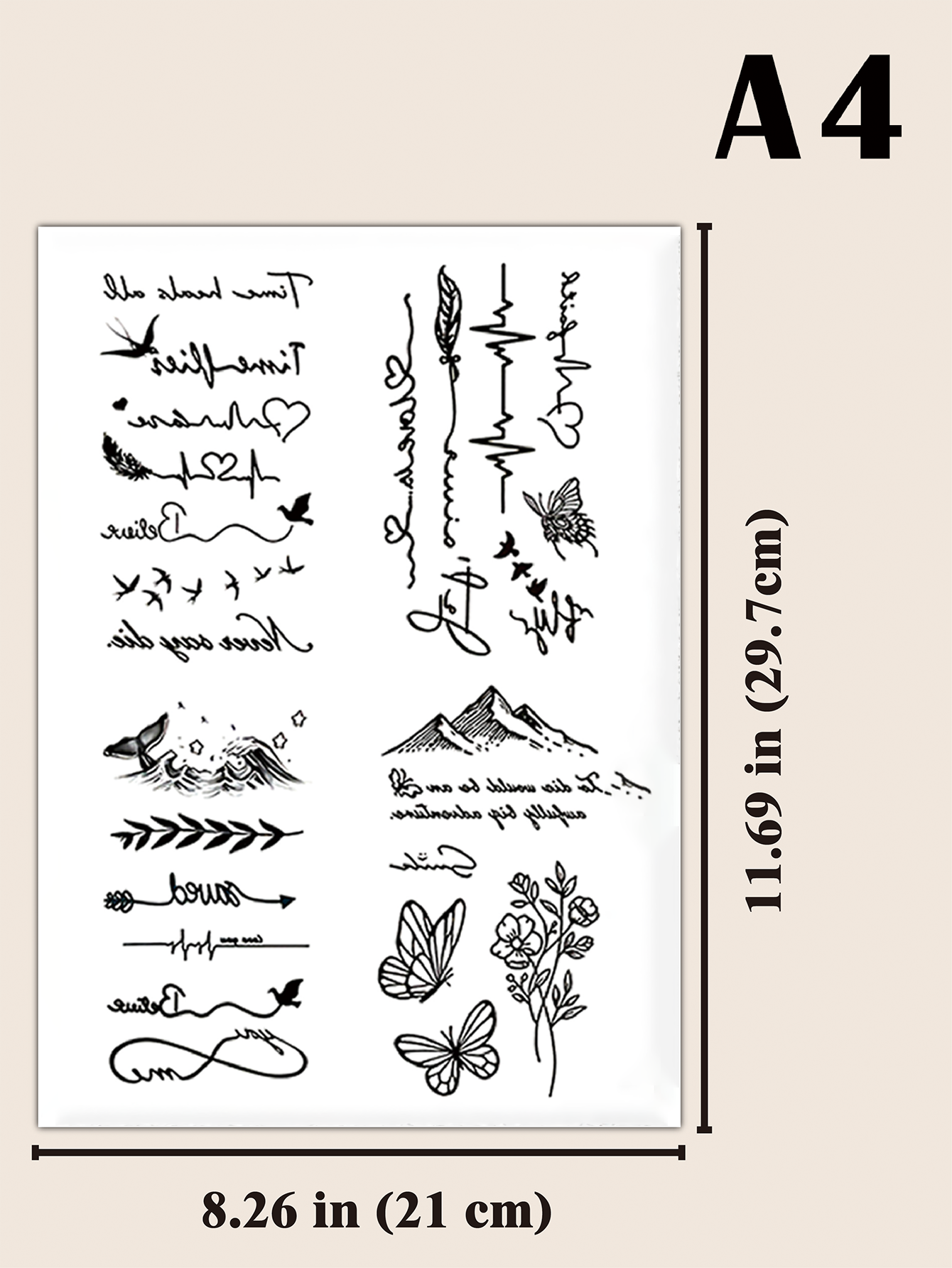 DIY Small Tattoo Sticker Style Combination